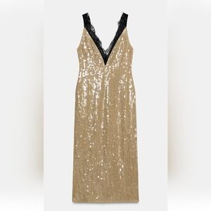 Elegant Gold Sequin Dress